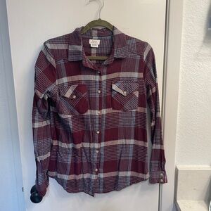 RVCA Women’s Flannel Plaid Button-Down Size M